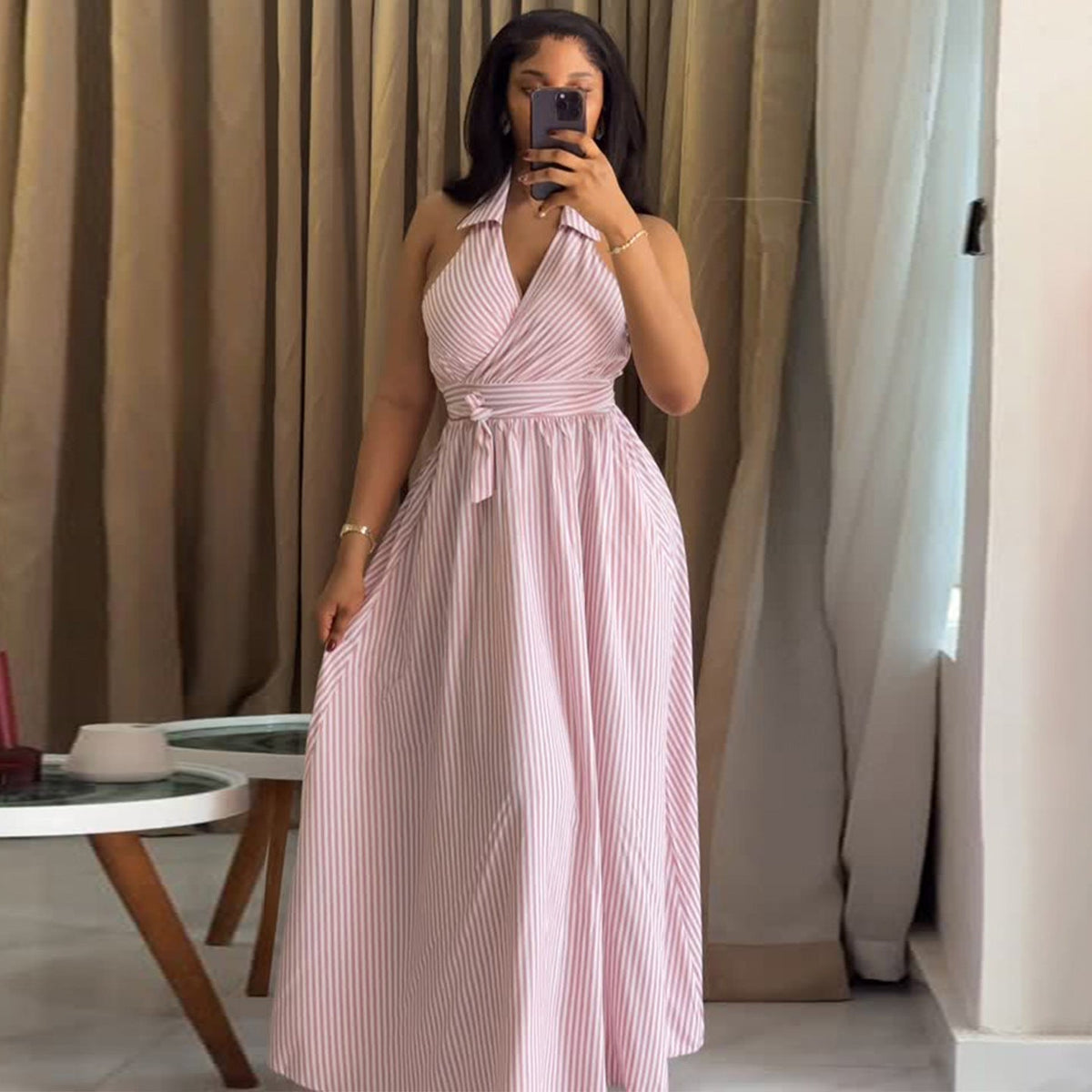 Wrap Halterneck Wedding Guest Maxi Dress for Women