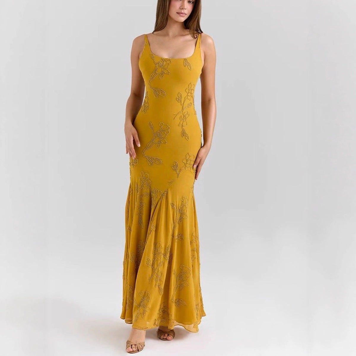 Sleeveless Wedding Guest Floral Maxi Dress for Women