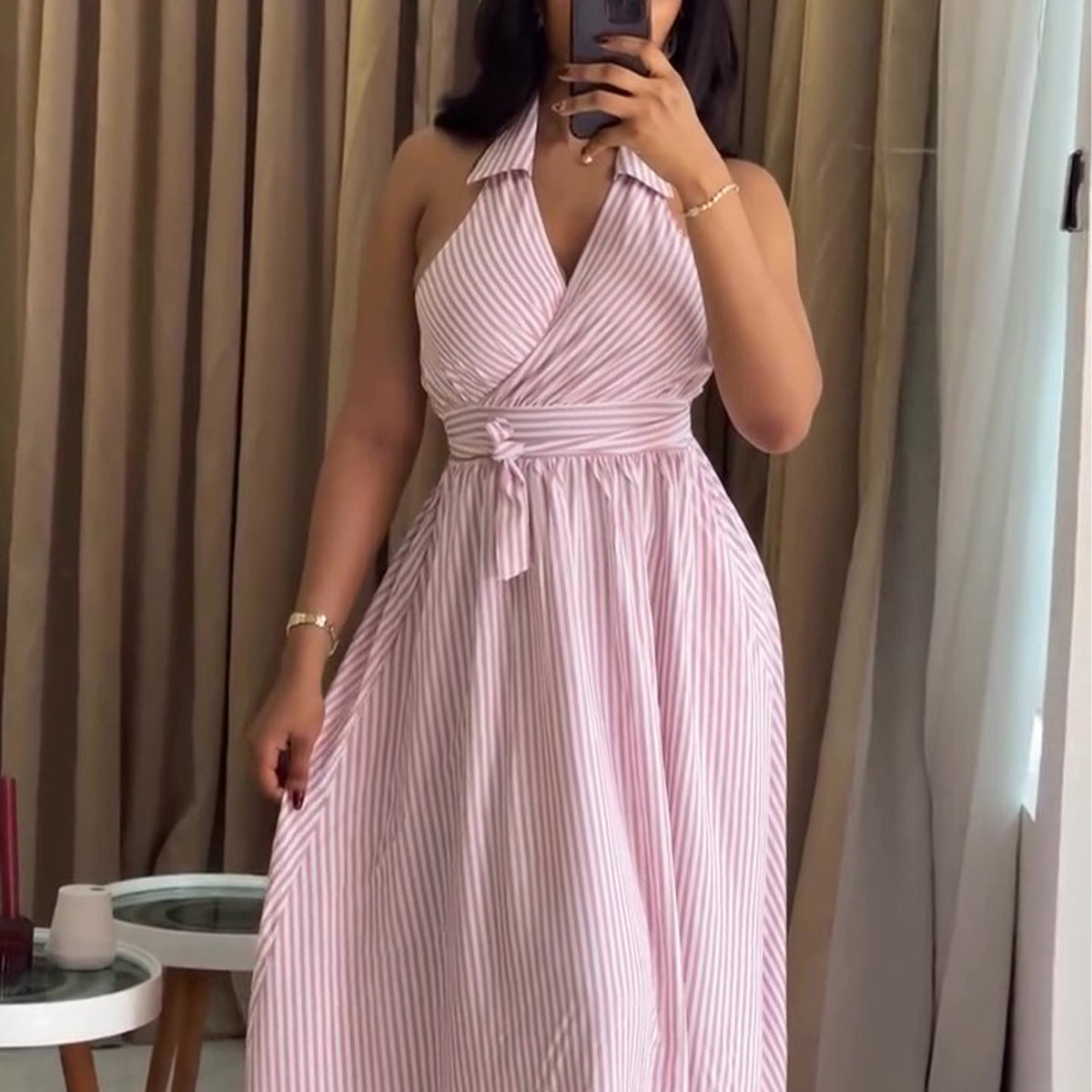 Wrap Halterneck Wedding Guest Maxi Dress for Women