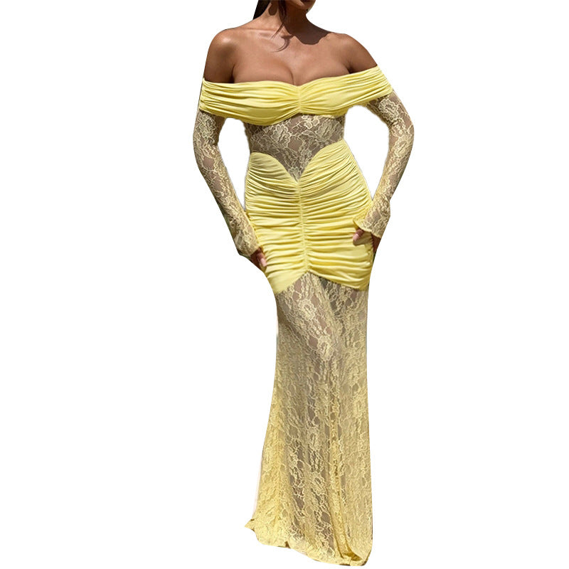 Off-Shoulder Wedding Guest Maxi Dress for Women