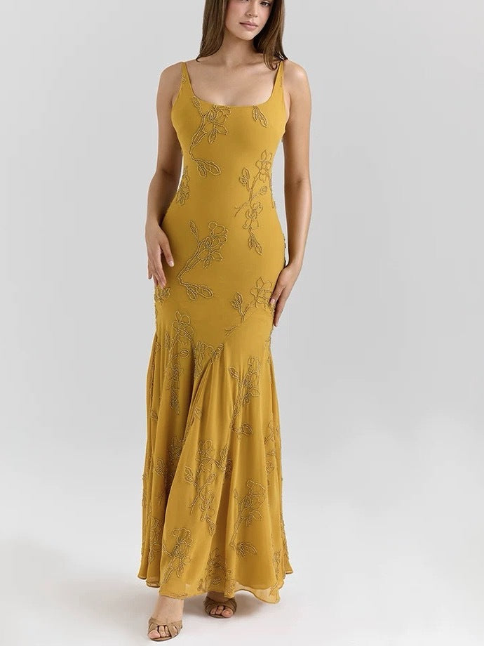 Sleeveless Wedding Guest Floral Maxi Dress for Women