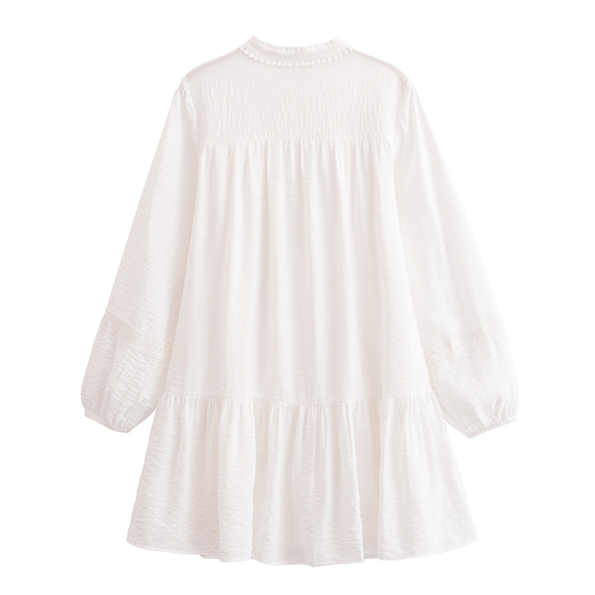 Pleated Long Sleeve Mini Dress for Women