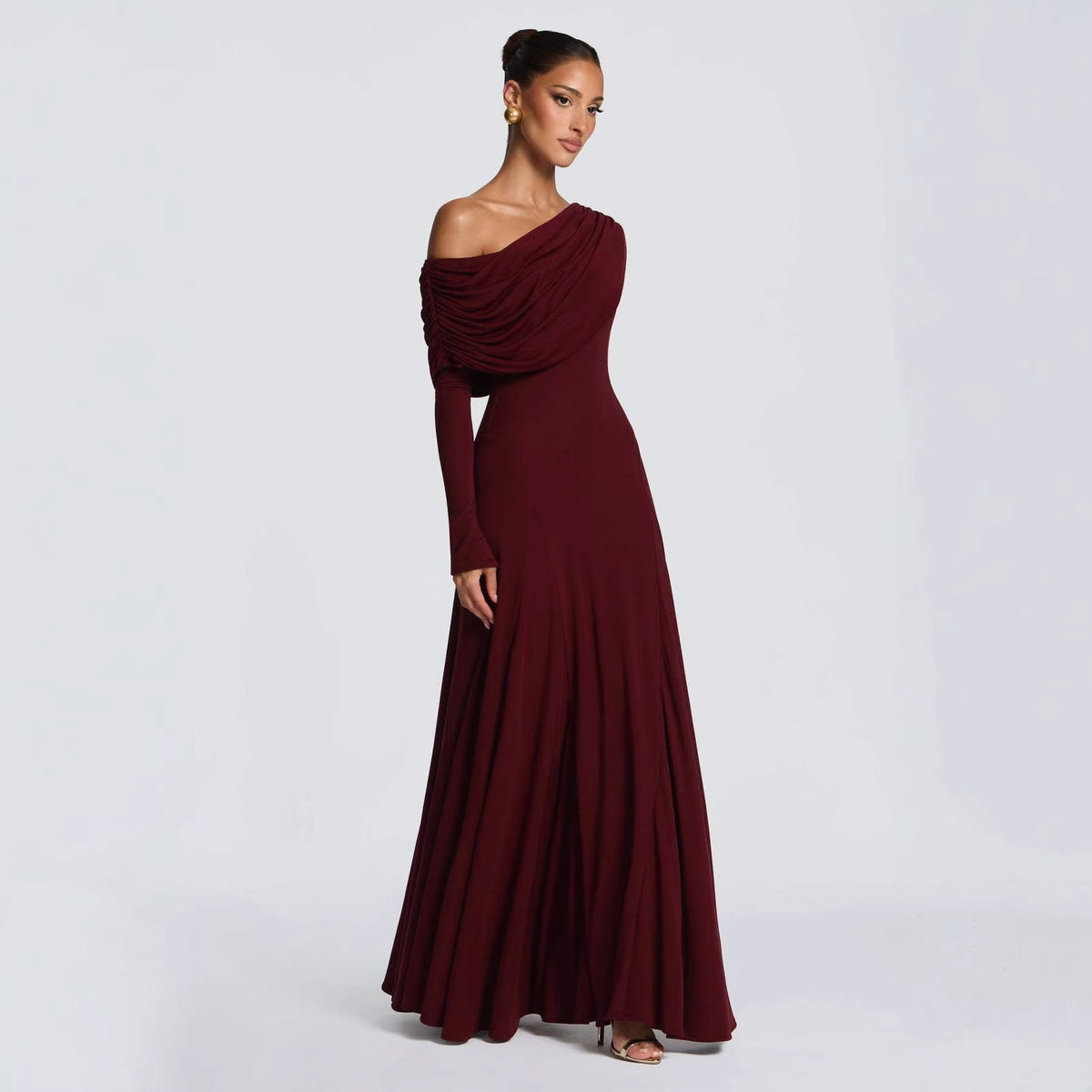 Off-Shoulder Wedding Guest Maxi Dress for Women