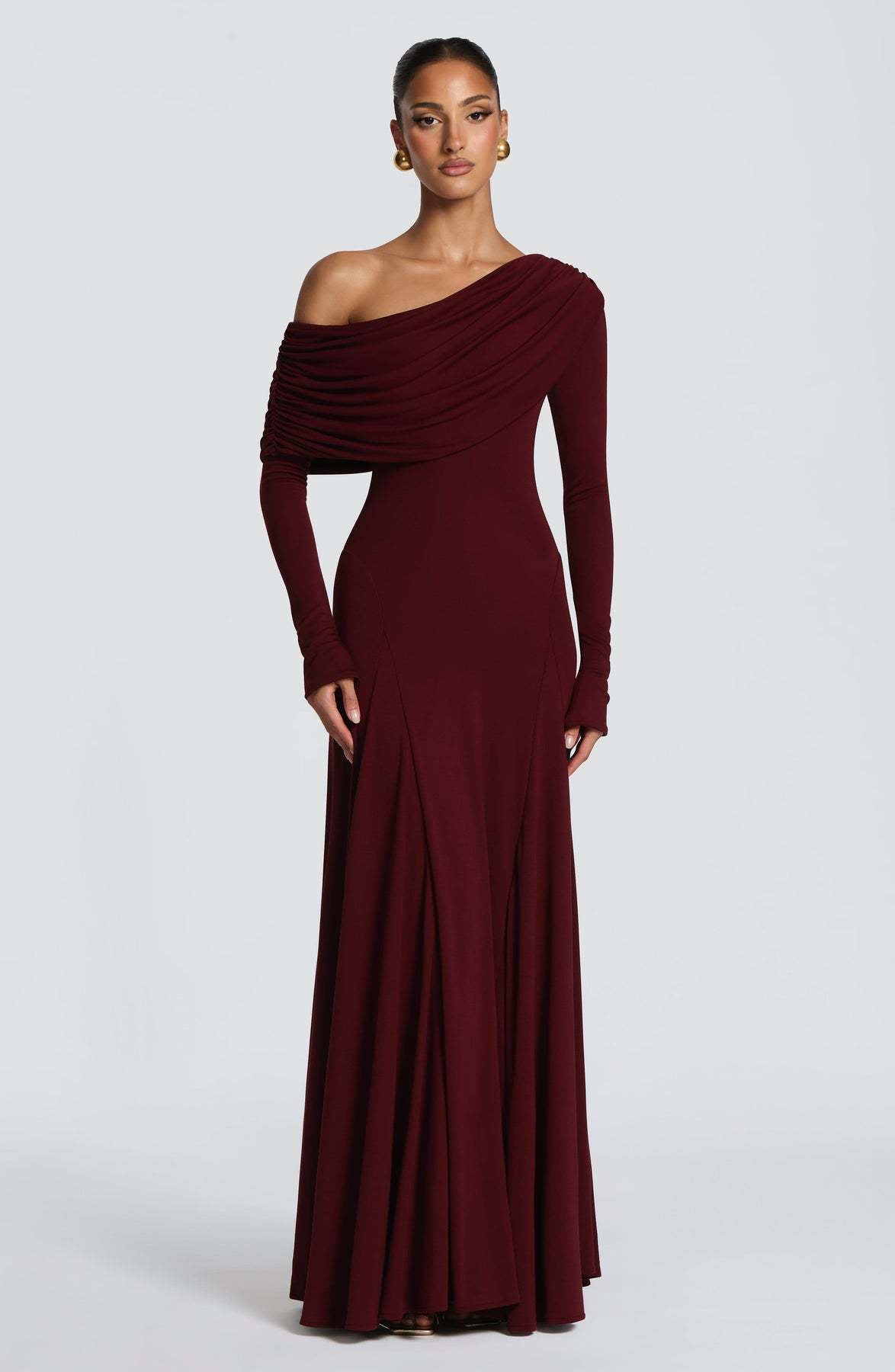 Off-Shoulder Wedding Guest Maxi Dress for Women
