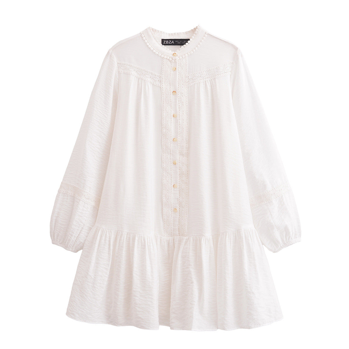 Pleated Long Sleeve Mini Dress for Women