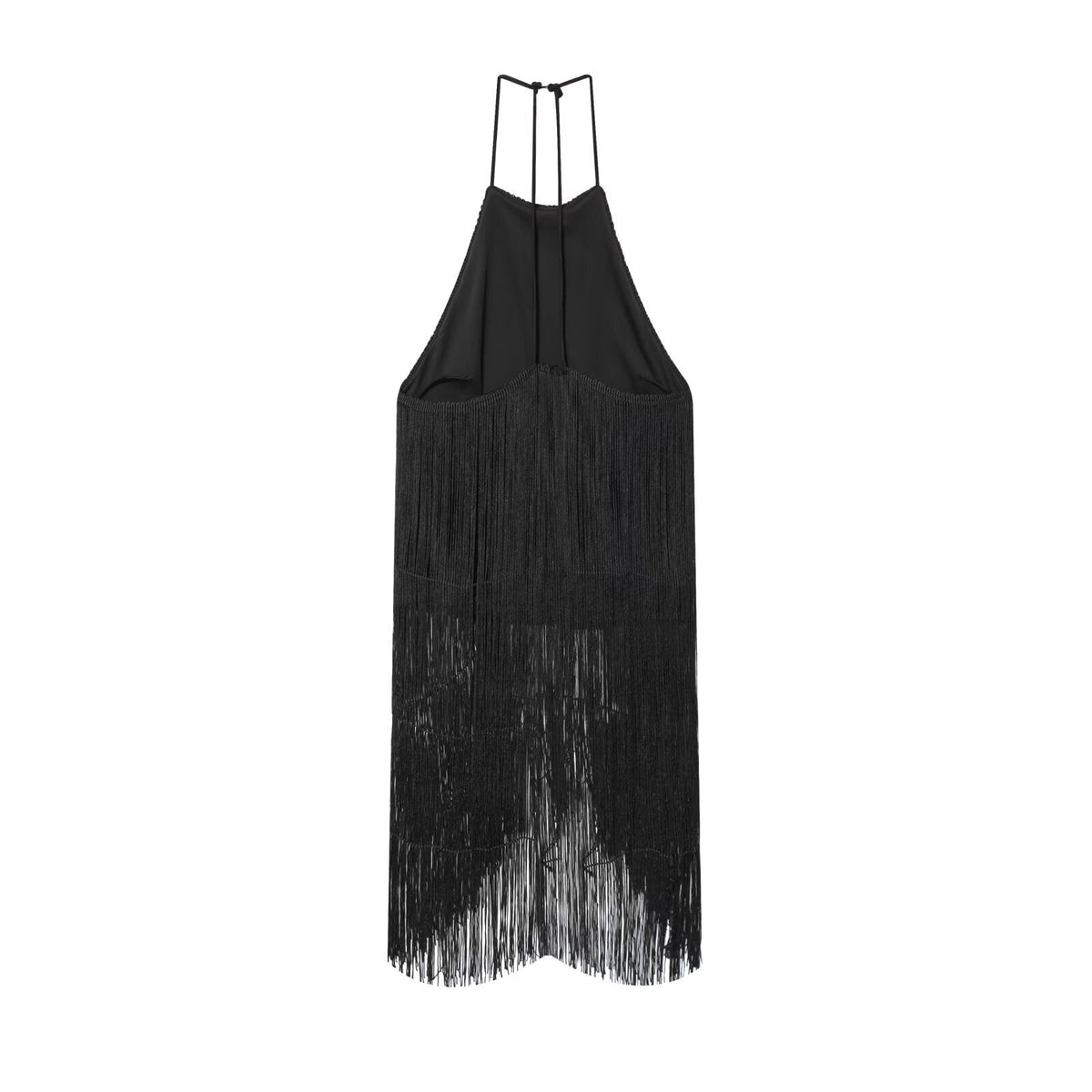 Halter Neck Fringe Mini Dress for Women