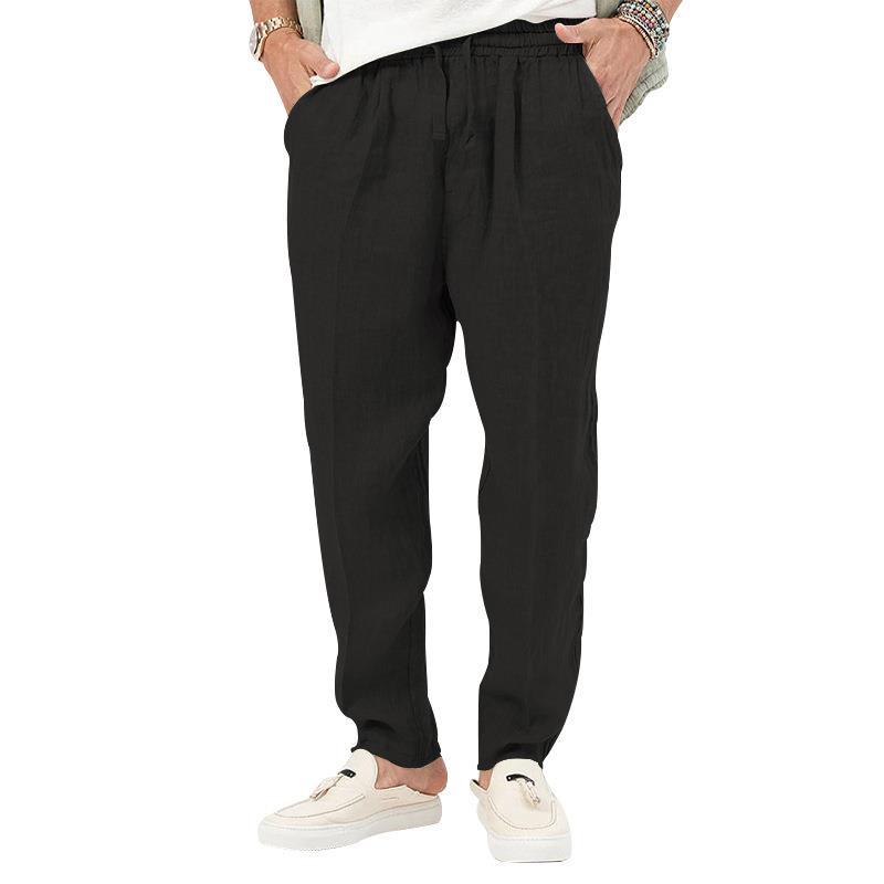 Straight Leg Linen Trousers for Men