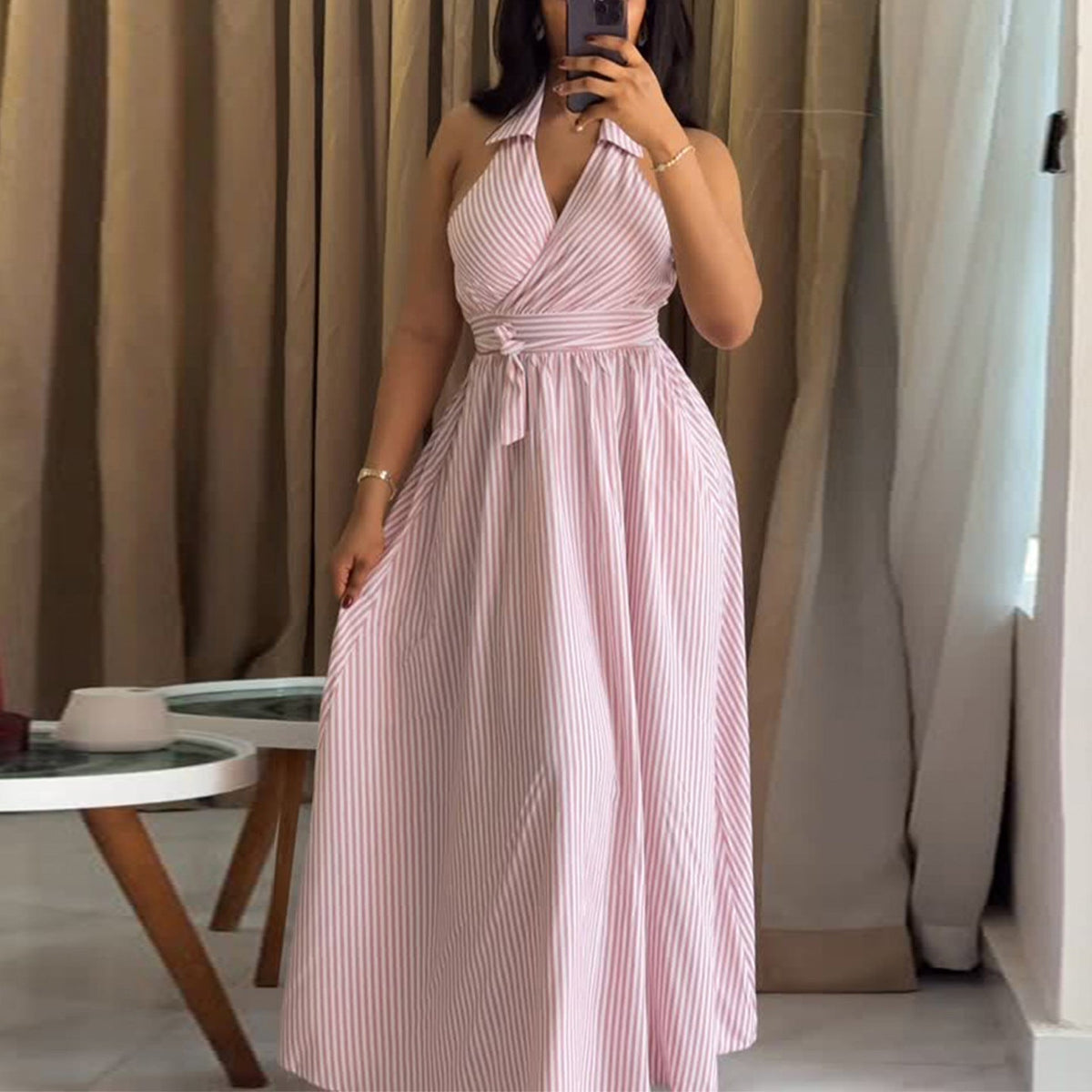 Wrap Halterneck Wedding Guest Maxi Dress for Women