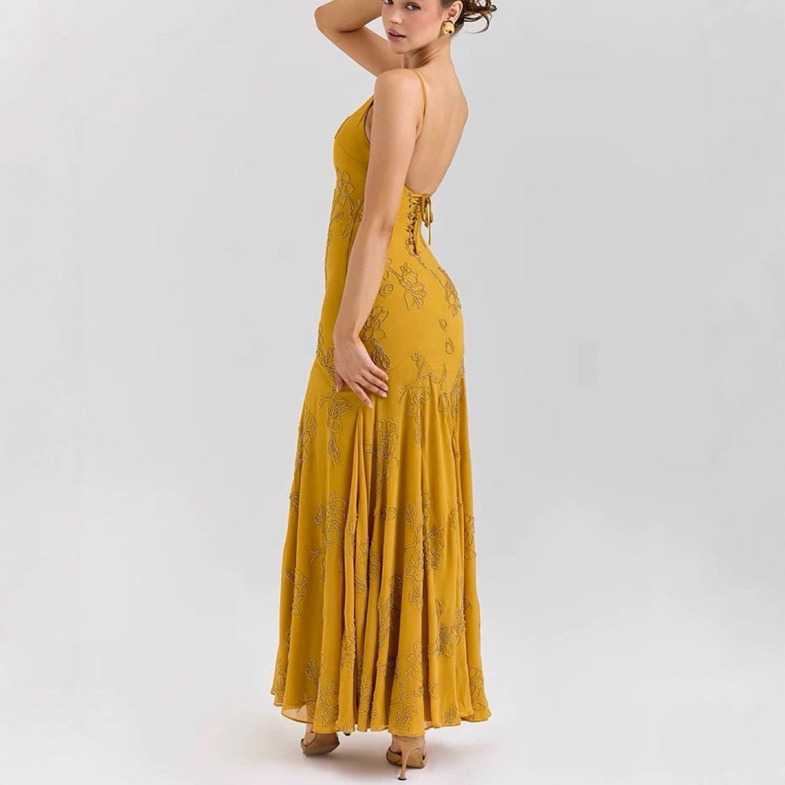 Sleeveless Wedding Guest Floral Maxi Dress for Women