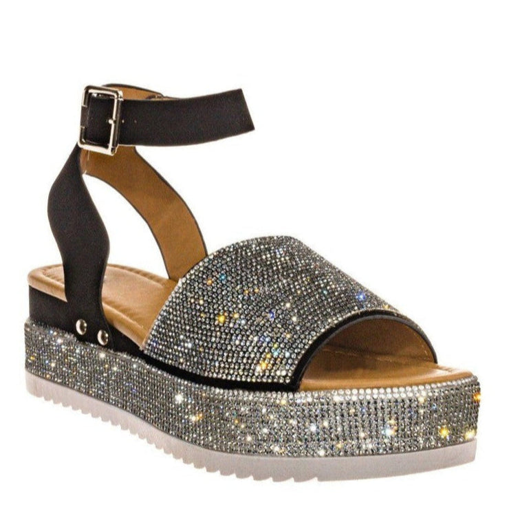 Rhinestone Platform Sandals for Women