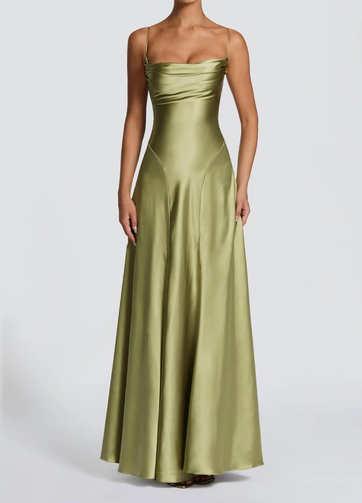 Satin Sweetheart Neckline Wedding Guest Maxi Dress for Women