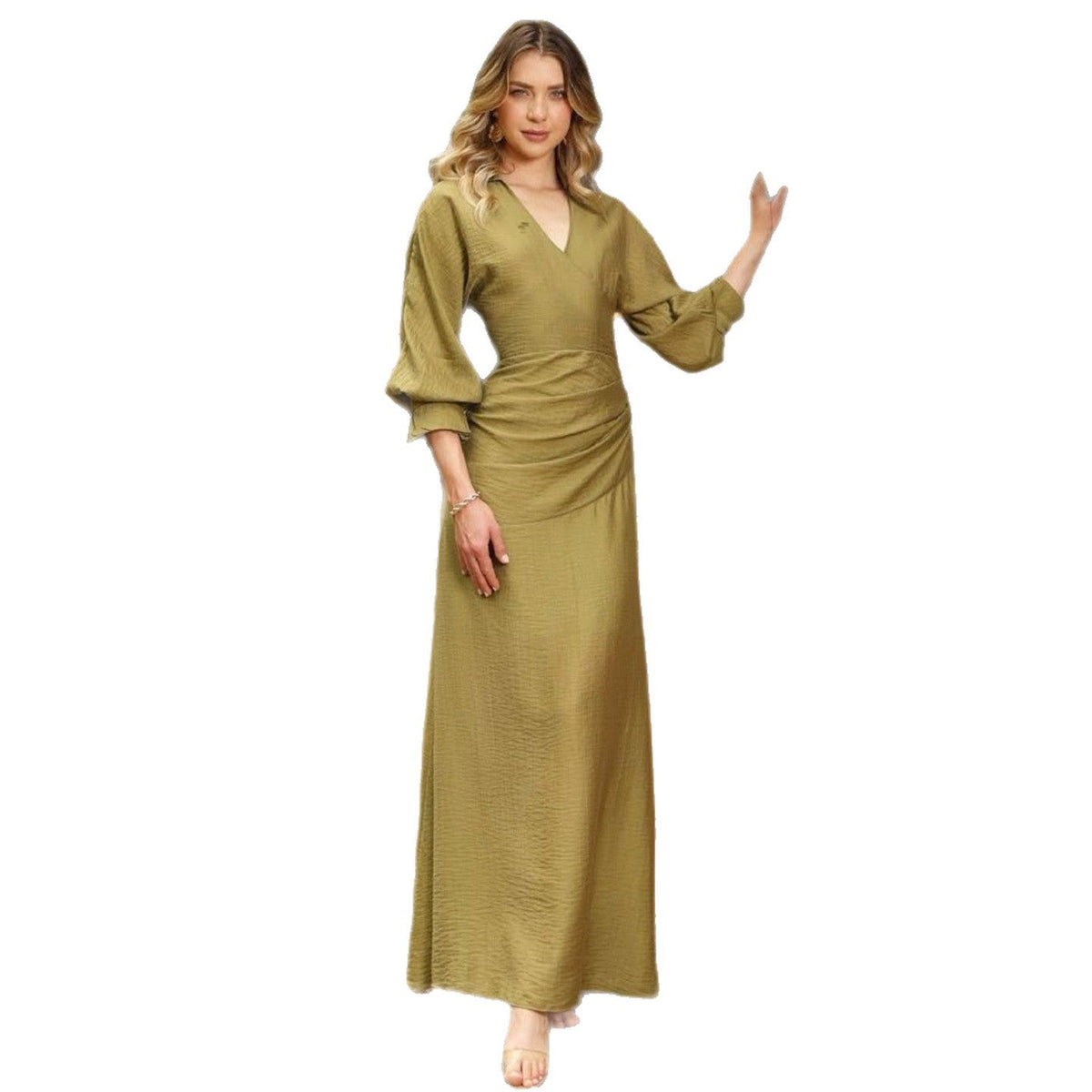 Wrap V-Neck Wedding Guest Maxi Dress for Women