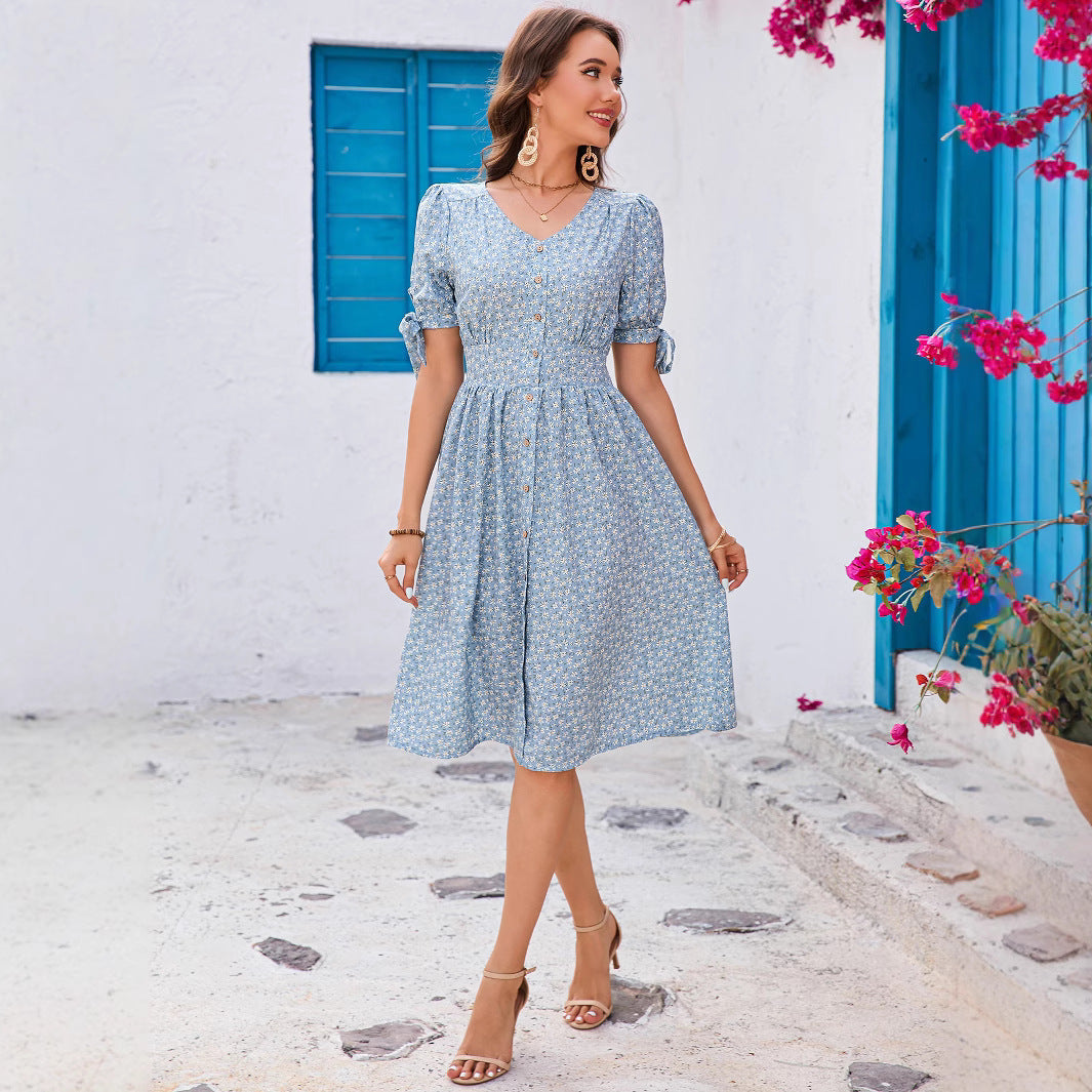 Button-Down Wedding Guest Midi Dress for Women
