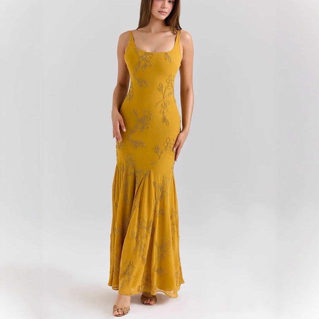 Sleeveless Wedding Guest Floral Maxi Dress for Women
