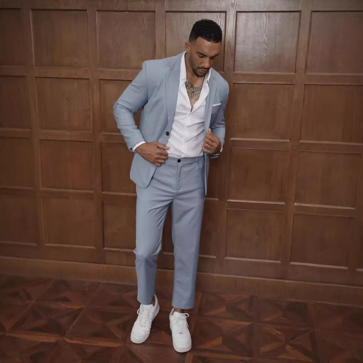 Double-Breasted Suit Set for Men