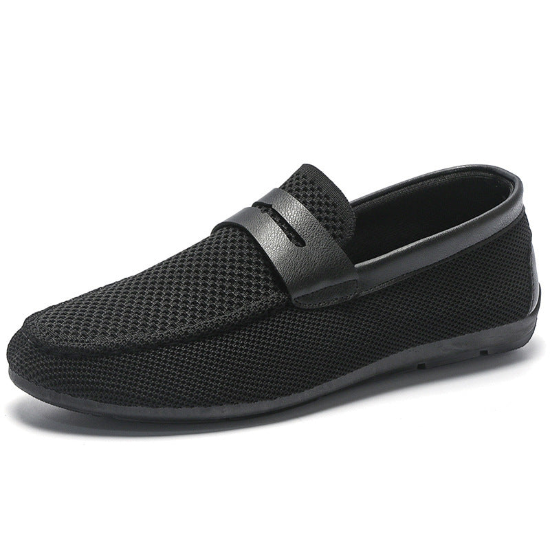 Mesh Loafers with Leather Strap for Men