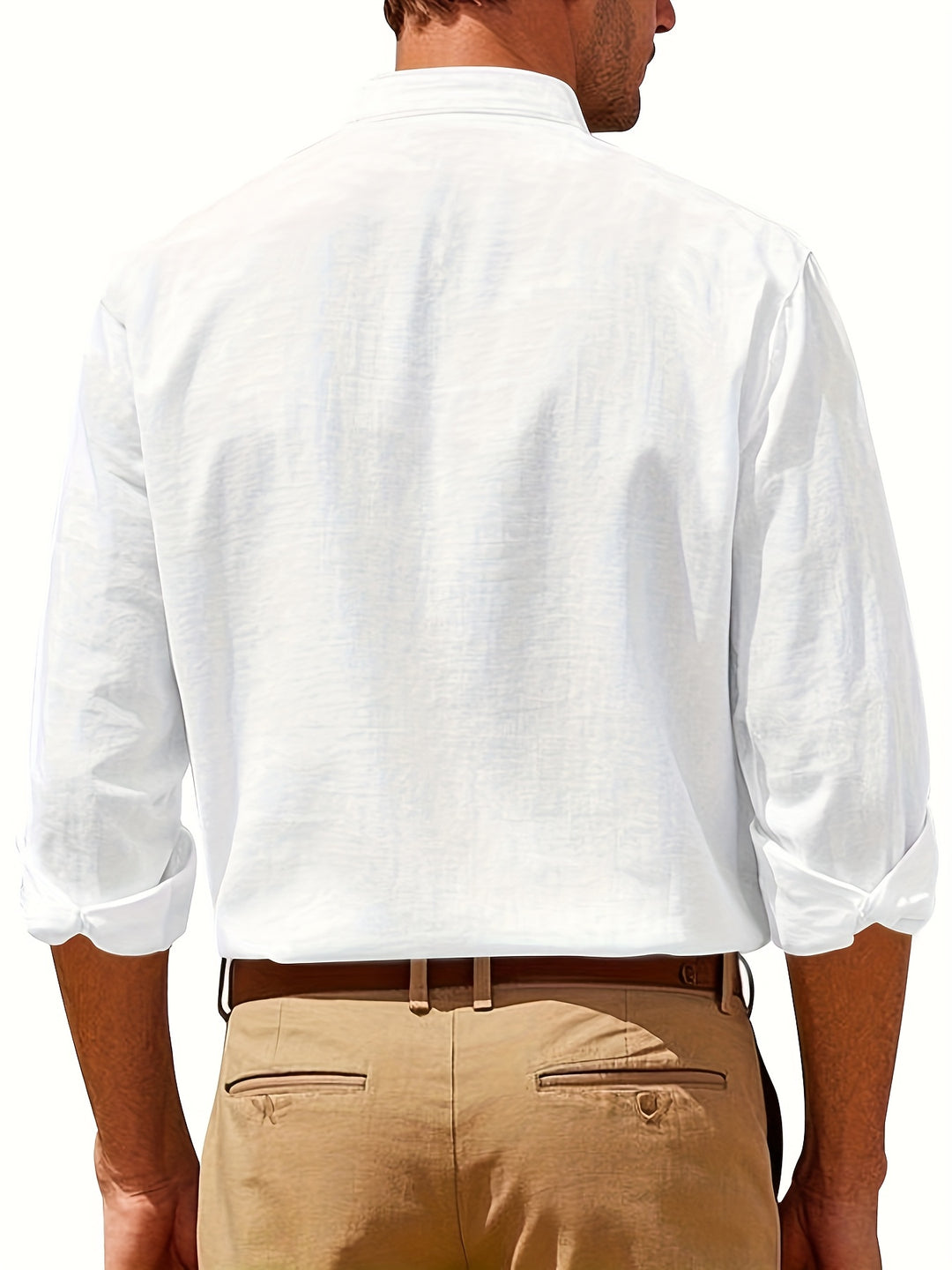 Linen Relaxed Collar Shirt for Men