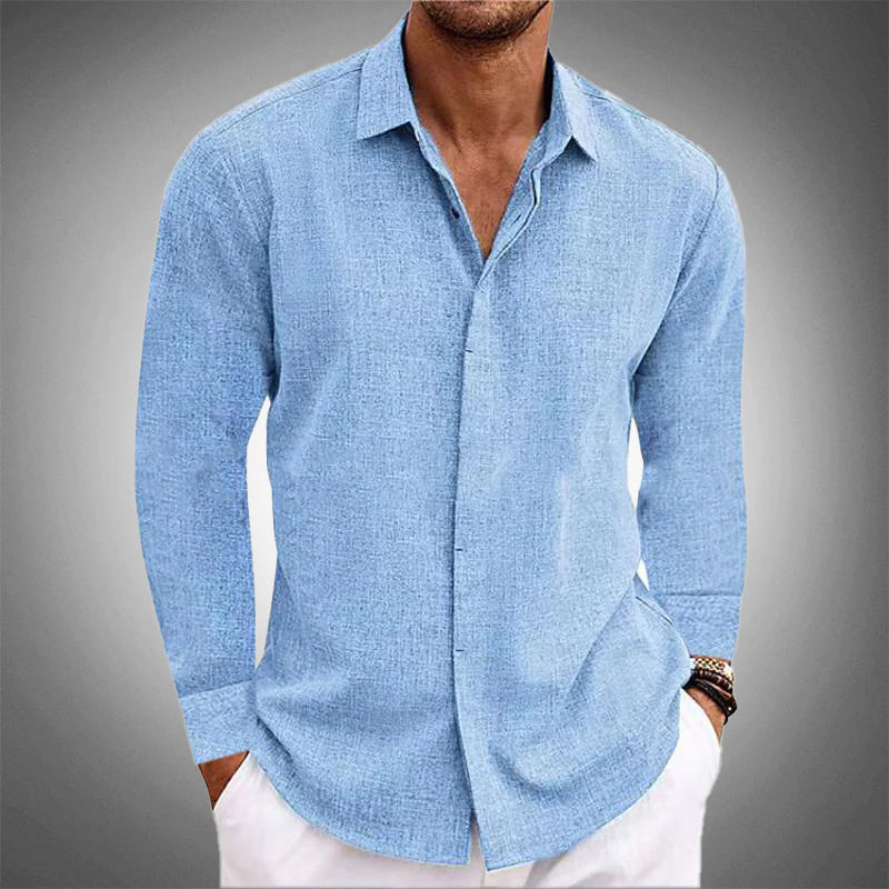 Collared Long Sleeve Shirt for Men