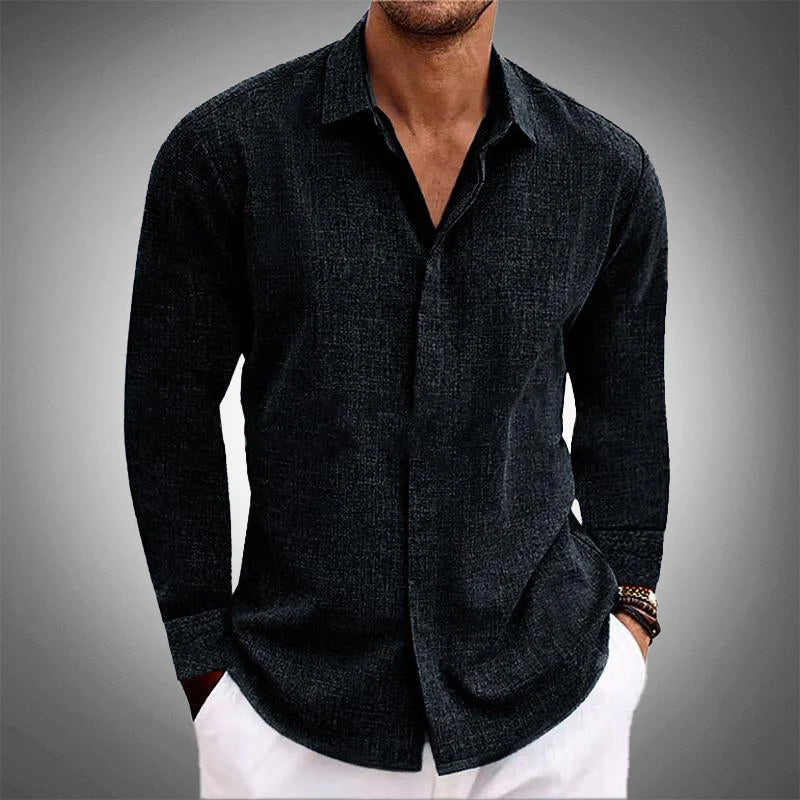 Collared Long Sleeve Shirt for Men