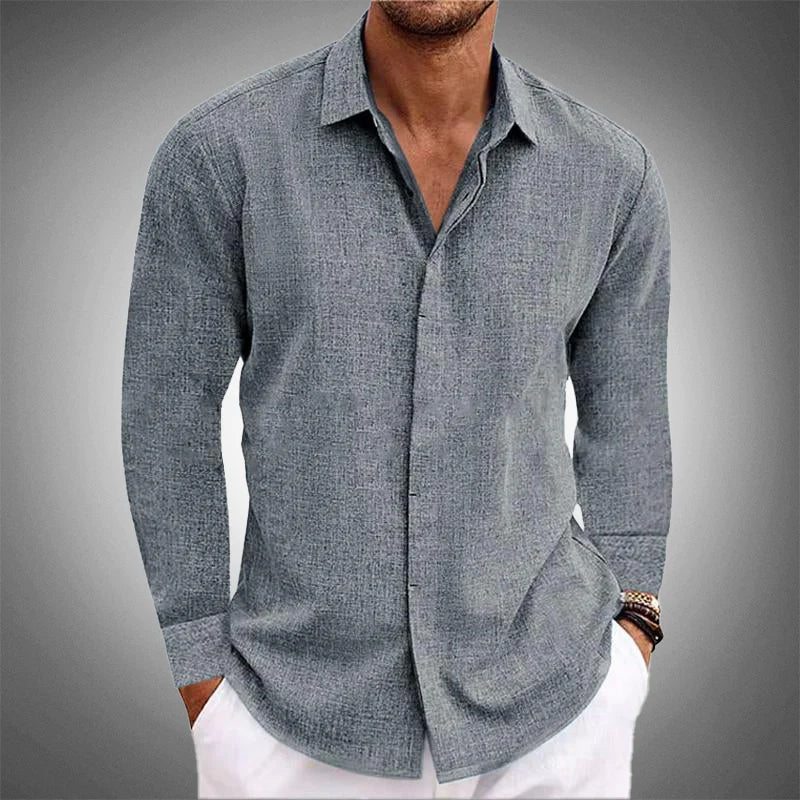 Collared Long Sleeve Shirt for Men