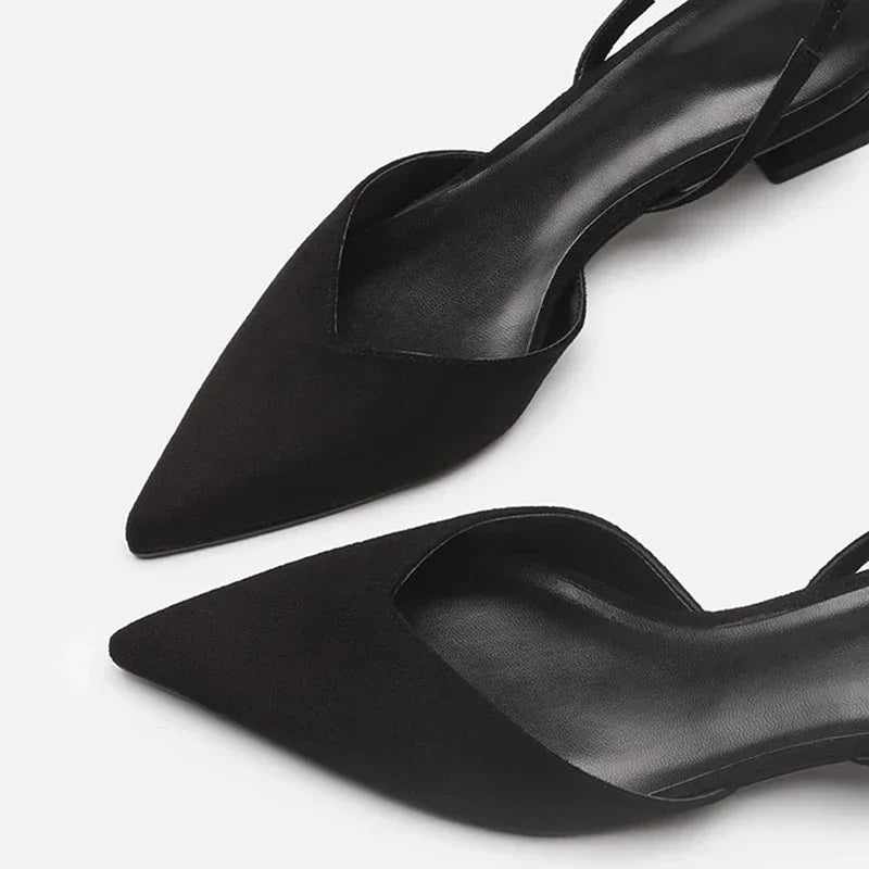 Pointed Toe Kitten Heels Slingback Flats for Women