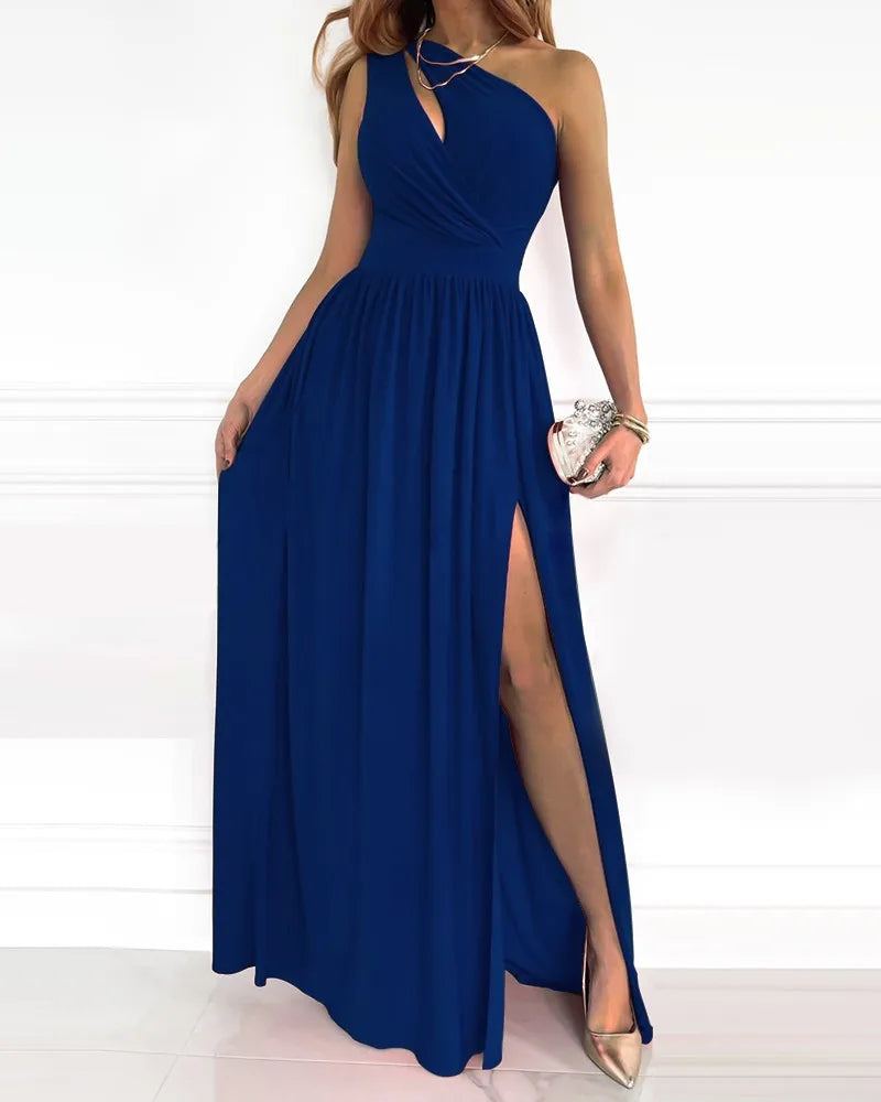 One-Shoulder Wedding Guest Maxi Dress for Women