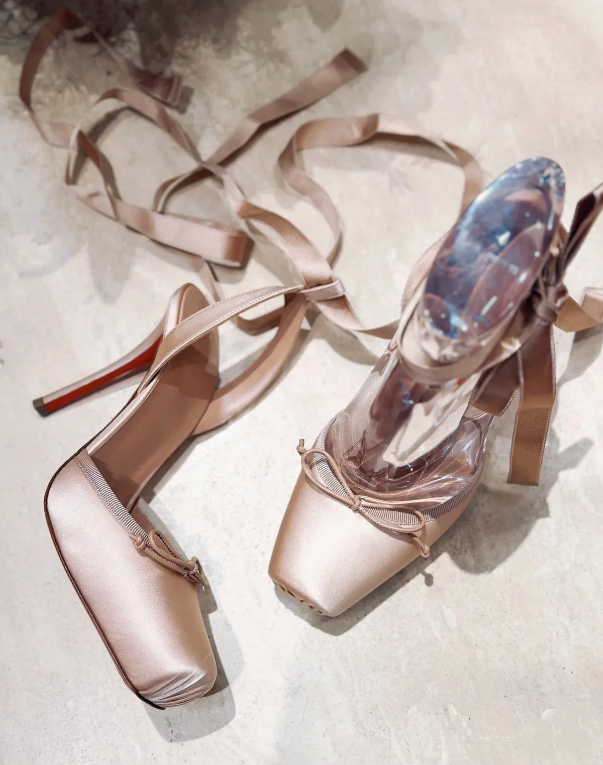 Platform Satin Ankle Strap Court Shoes for Women