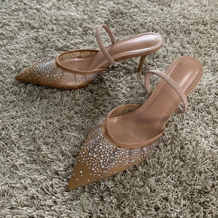 Pointed Toe Kitten Heels Slingback Pumps for Women