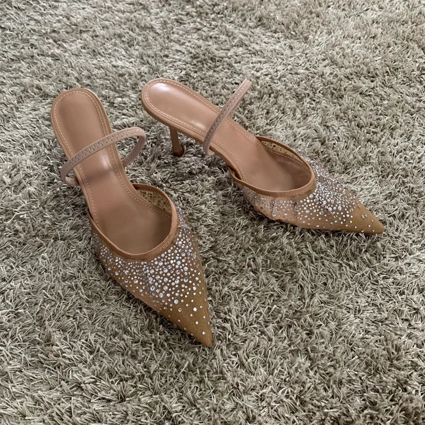 Pointed Toe Kitten Heels Slingback Pumps for Women