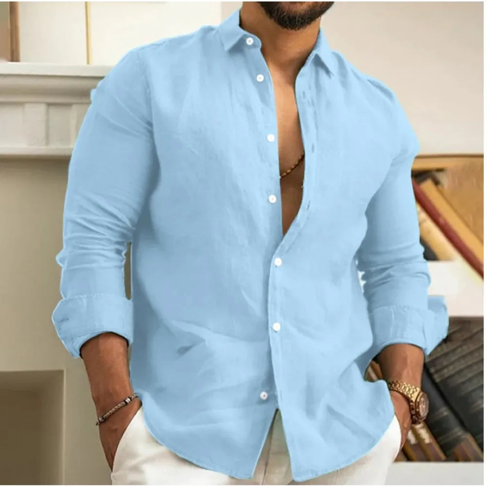 Linen Button-Down Shirt for Men