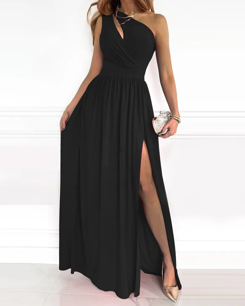One-Shoulder Wedding Guest Maxi Dress for Women
