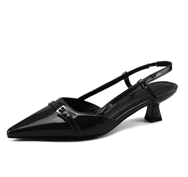 Pointed Toe Slingback Mid Heel Pumps for Women