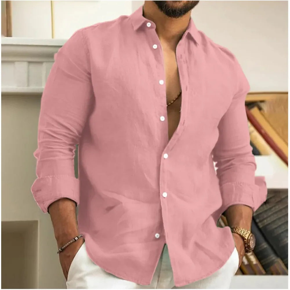Linen Button-Down Shirt for Men