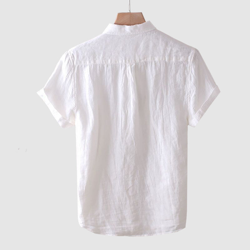 Crinkle Linen Short Sleeve Shirt for Men