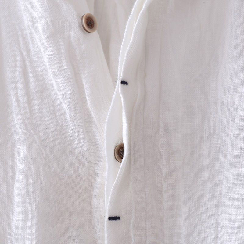 Crinkle Linen Short Sleeve Shirt for Men