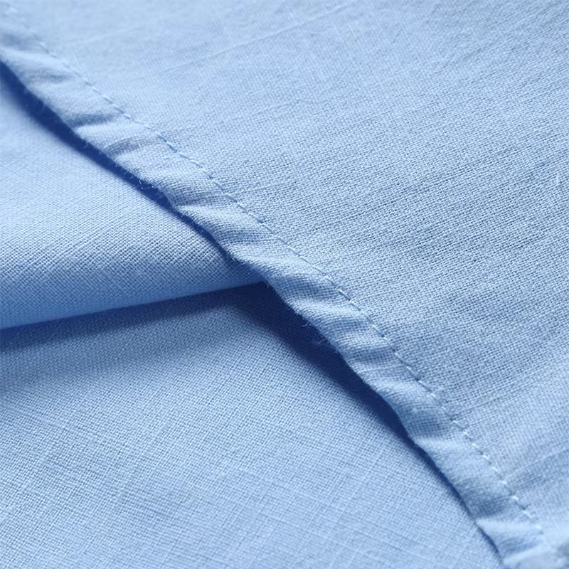 Short Sleeve Linen Polo Shirt for Men