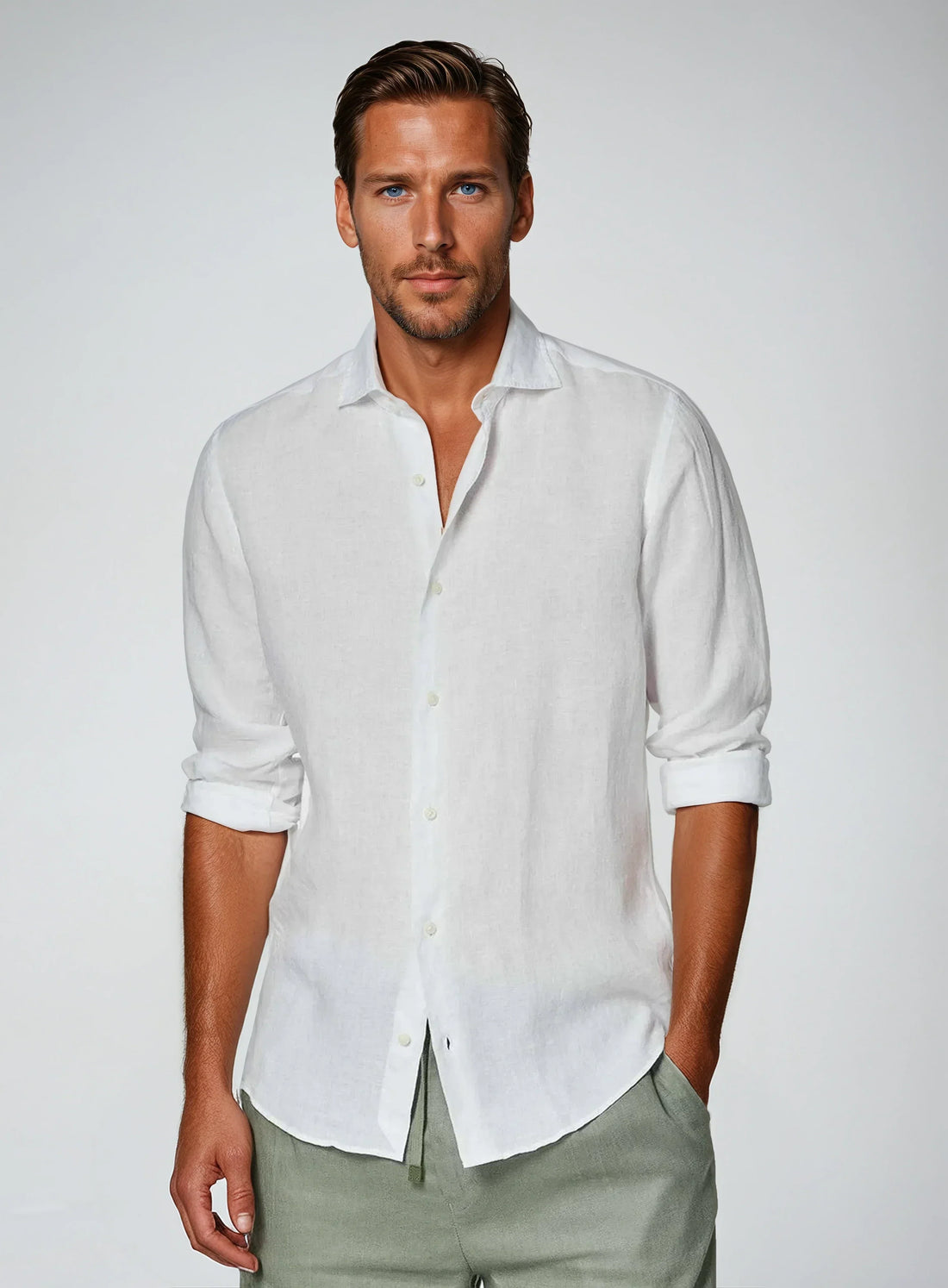 Linen Button-Down Shirt for Men