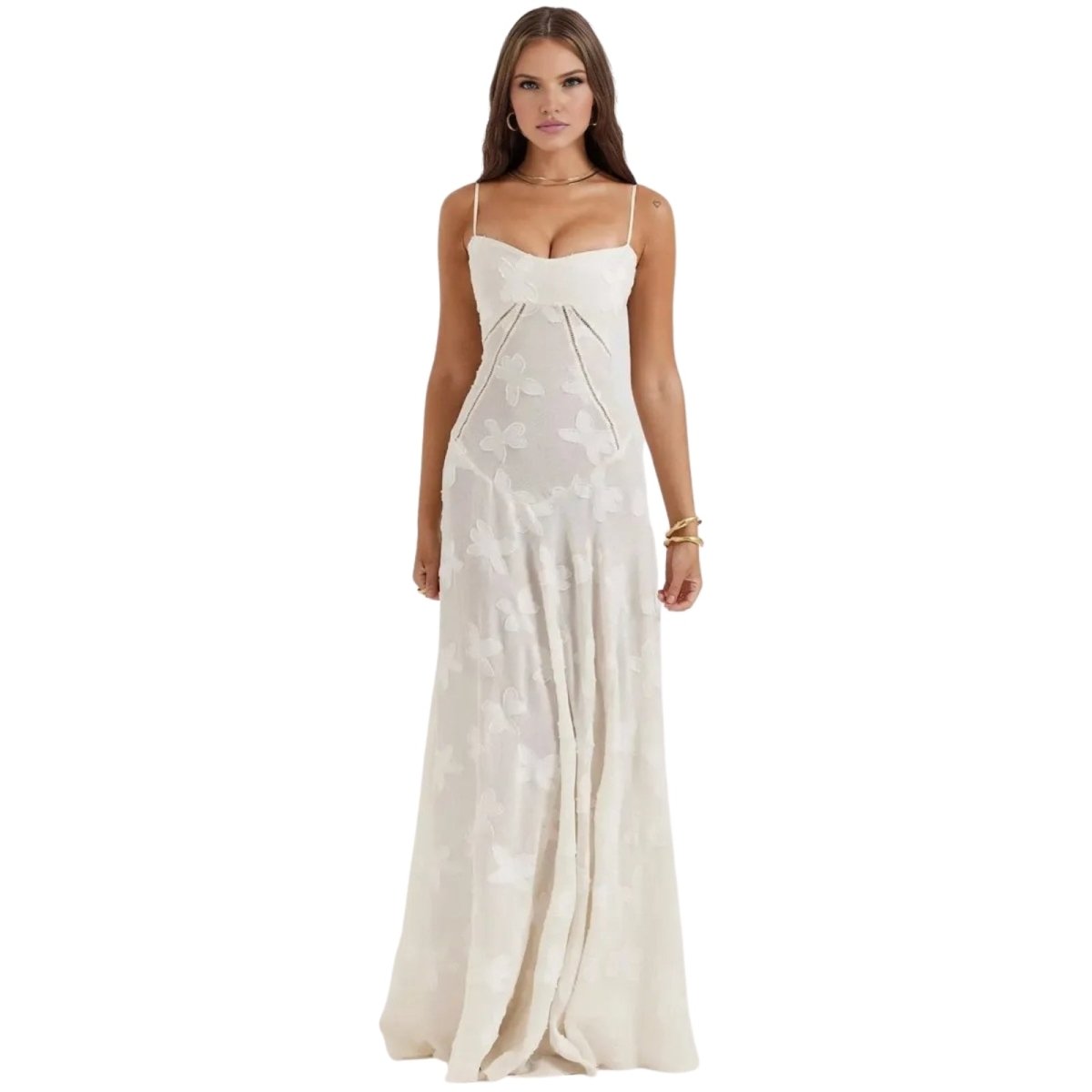 Strappy A-Line Wedding Guest Maxi Dress for Women