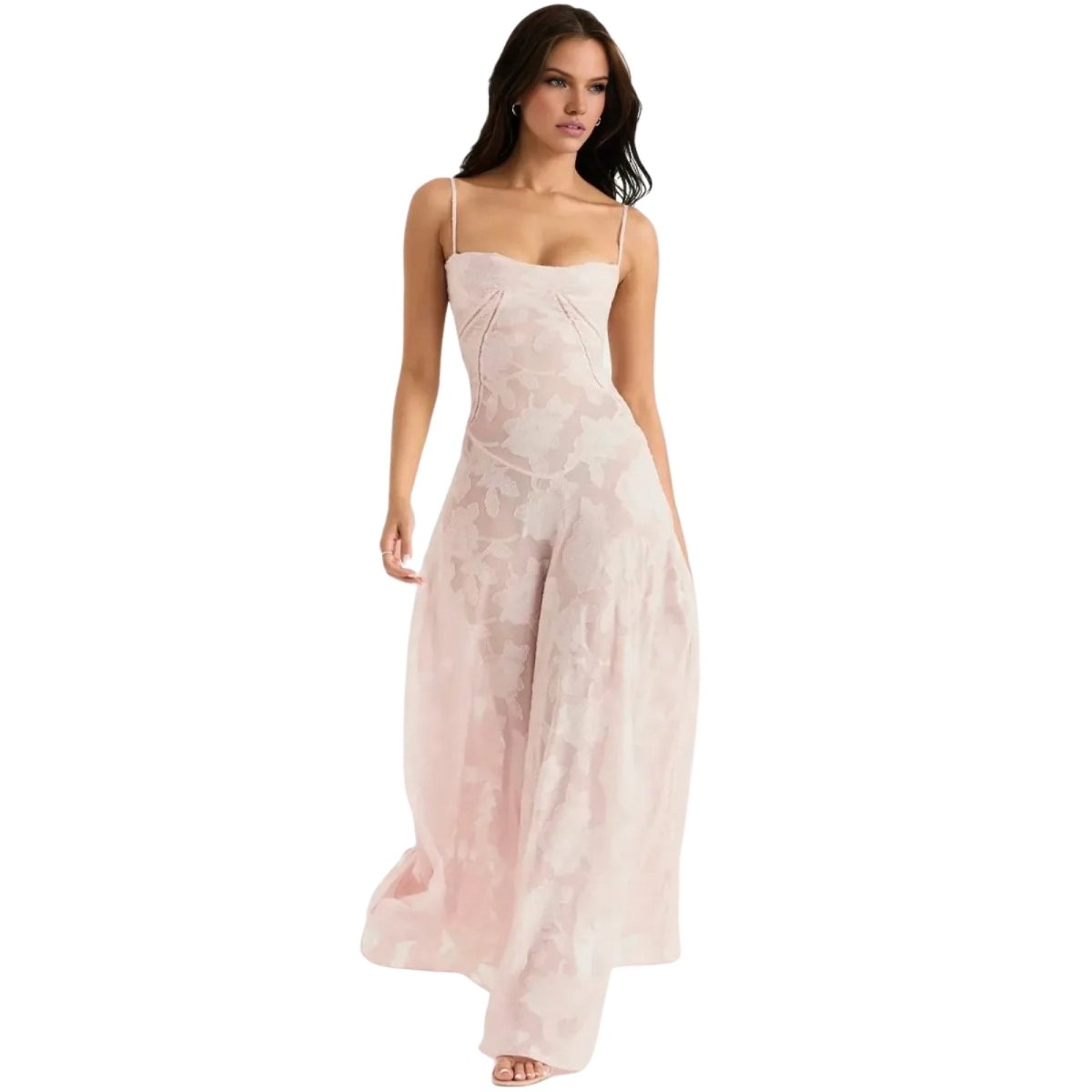 Strappy A-Line Wedding Guest Maxi Dress for Women