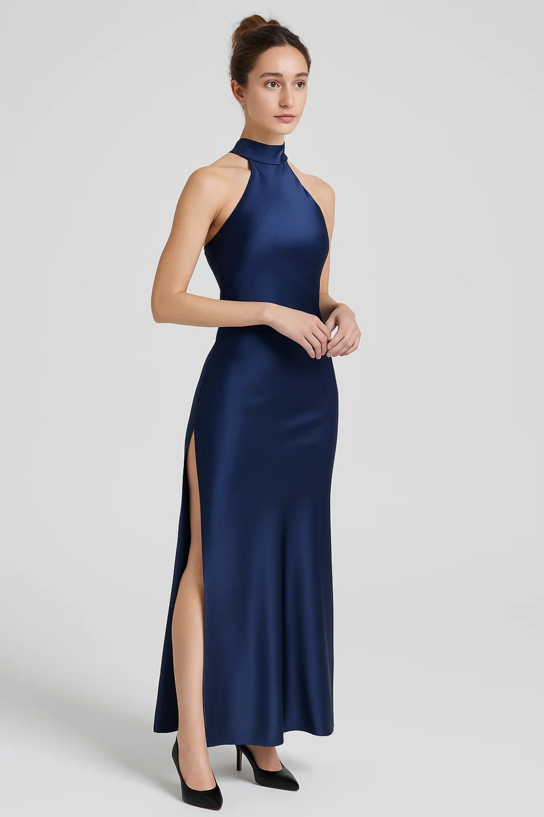Halter Neck Wedding Guest Maxi Dress for Women