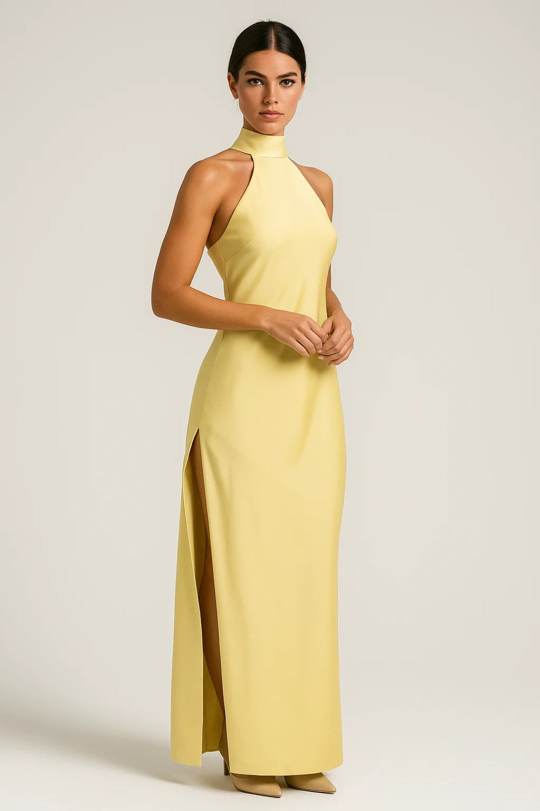 Halter Neck Wedding Guest Maxi Dress for Women