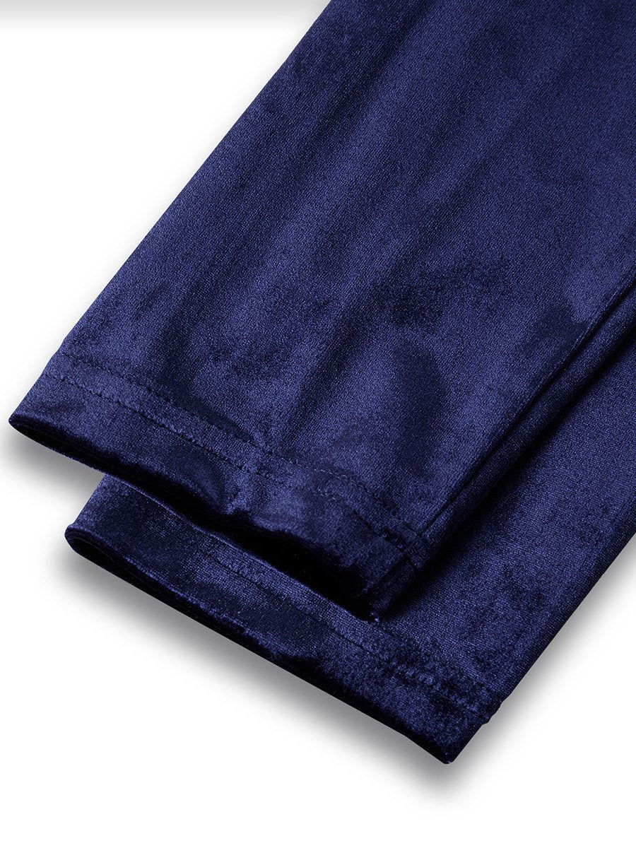 A-Line Velvet Long Sleeve Midi Dress for Women - View 14