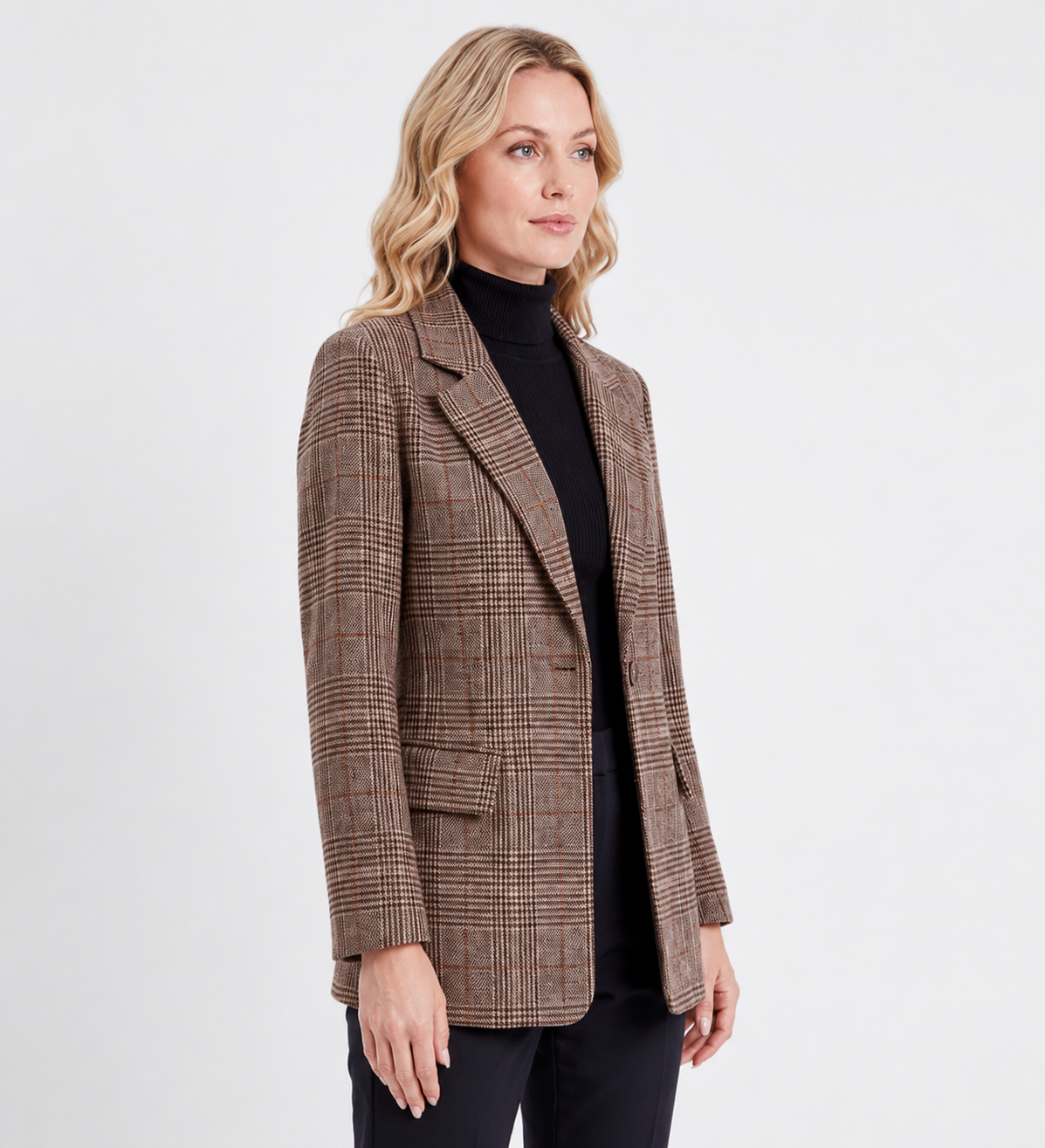 Check Longline Blazer for Women