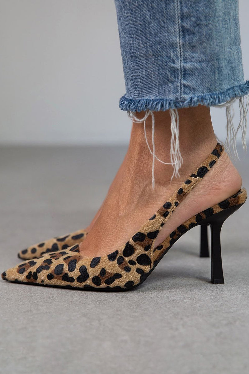 Leopard Print Pointed Toe Heels for Women