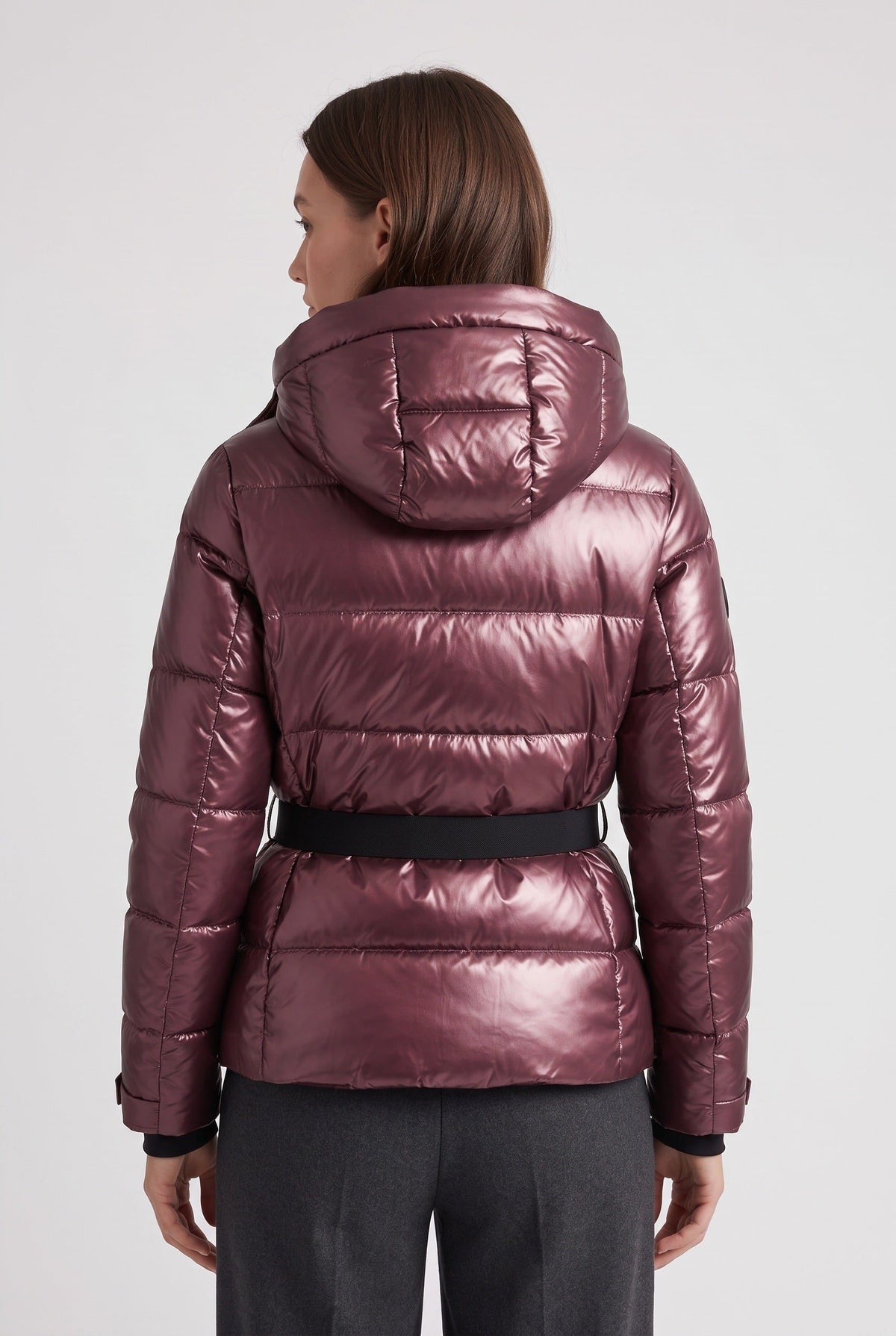 Belted Fitted Puffer Jacket for Women - View 2
