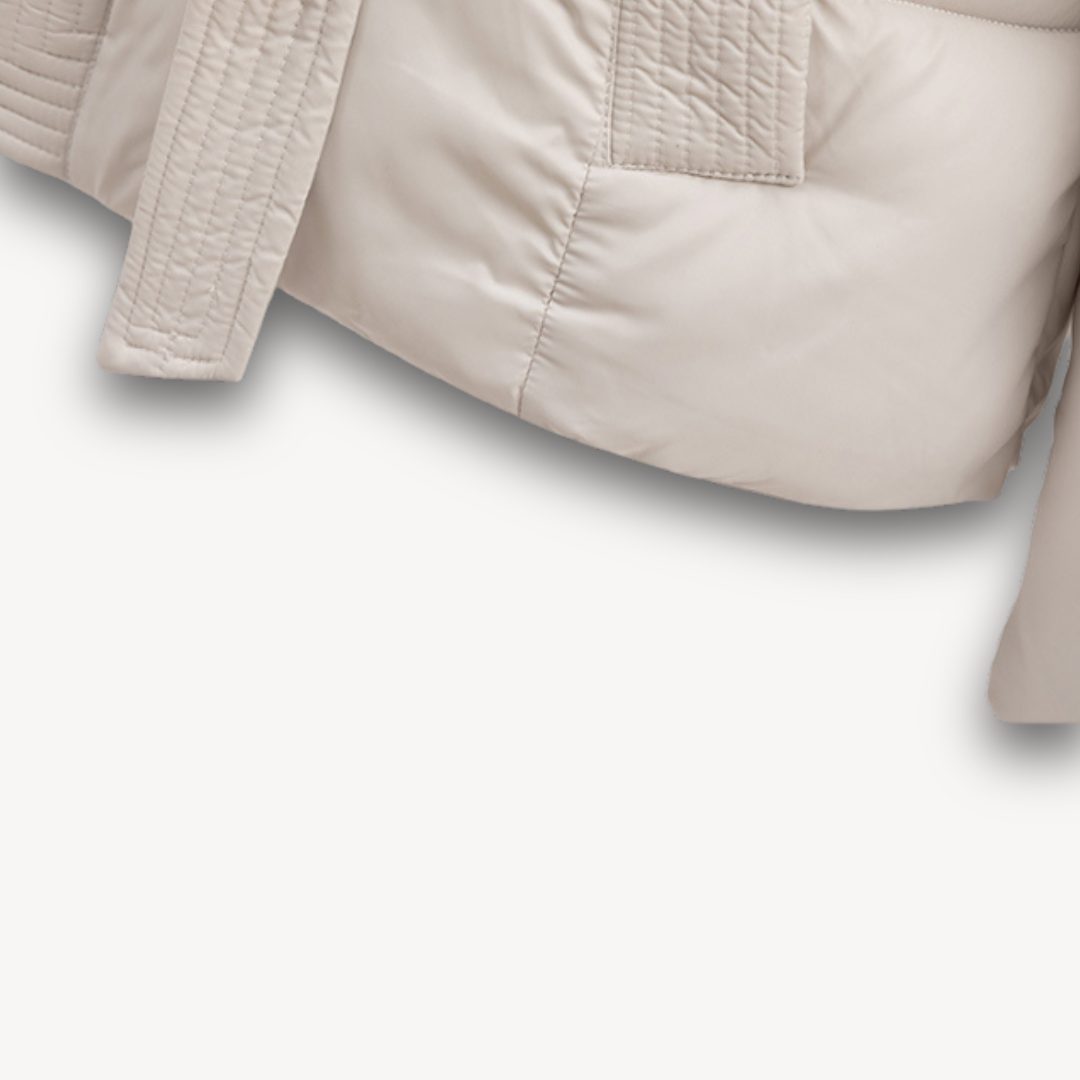 Belted Hooded Longline Puffer Jacket for Women - View 7