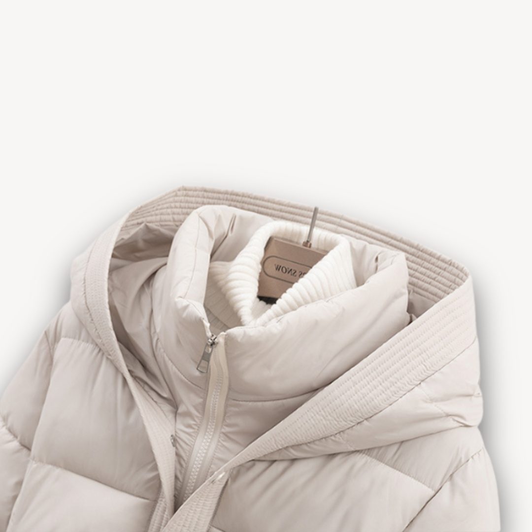 Belted Hooded Longline Puffer Jacket for Women - View 4