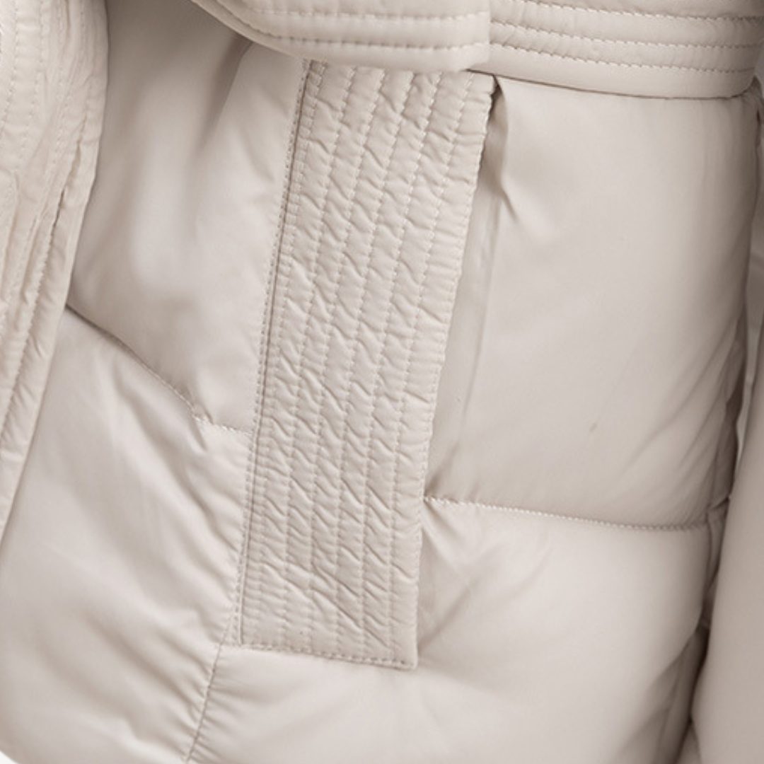 Belted Hooded Longline Puffer Jacket for Women - View 5