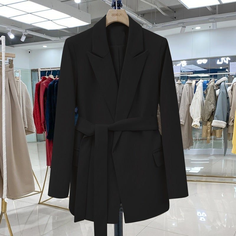 Belted Long-Line Blazer for Women