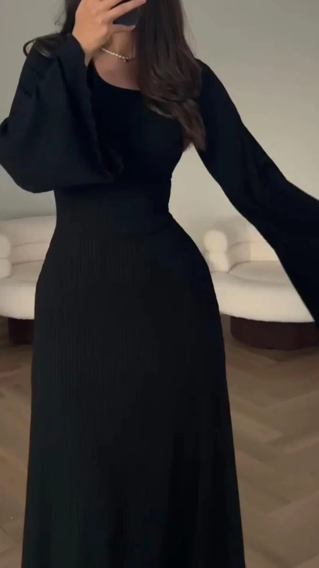Belted Maxi Autumn Wedding Guest Dress for Women